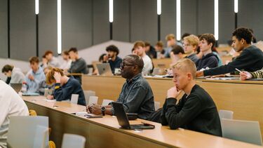 Students in a lecture theatre
