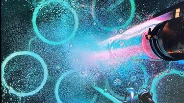 Inside the automated 1,500 L photobioreactor.