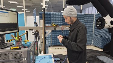 Sami conducting his experiment