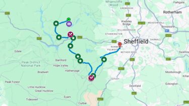 a map showing the 20 mile route for the big walk  