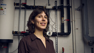 PhD student Ioni Kalospyrou in the lab