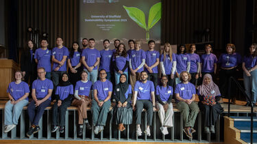 Grantham scholars stood together at the Grantham Centre Symposium in 2025
