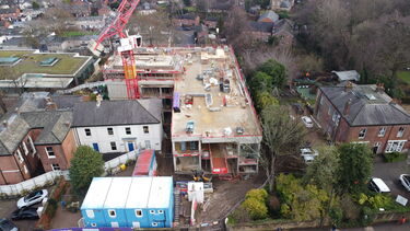 A birds eye view of a construction site