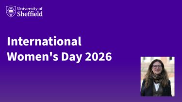 White text on a purple background which reads: International Women's Day 2026
