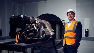 Mohamed Pourkashanian stood in front of machinery