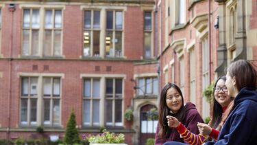 A group of students on campus