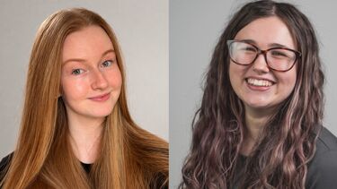 Two headshots of Charlotte and Kayla side by side