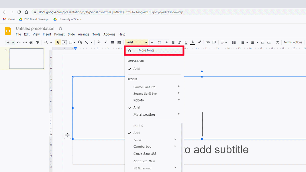 Clicking 'more fonts'