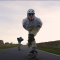 Photograph of alumni Thomas Searle longboarding in the peaks when he was a student at the University of Sheffield