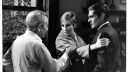 Director William Wyler rehearses scene with Barbra Streisand and Omar Sharif on the set of the film 'Funny Girl', 1968.