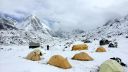 Field camp at Khumbu Glacier in the Everest region of Nepal