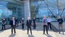 Representatives from the AMRC and the Ultimate Battery Company stood outside of the AMRC