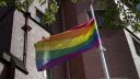 Rainbow flag flying outside the Firth Court building