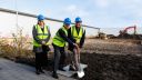 Leaders from Boeing and the University of Sheffield AMRC breaking ground