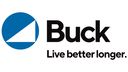 Logo for Buck, with the tagline "Live better longer."