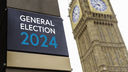 A sign that says General Election 2024 next to Big Ben.
