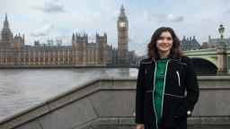 Work experience student stood outside westminster