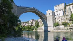 The Neretva river in Mostar, Bosnia and Herzegovnina 