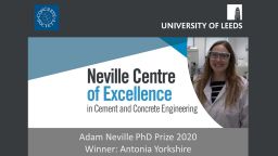 Dr Antonia Yorkshire receives the Adam Neville PhD 2020 award