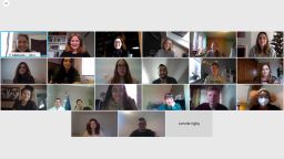 Screenshot of students at collaborative workshop with the University of Luxembourg