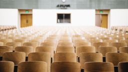 Empty chairs in a lecture theatre