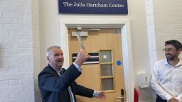 Len Garnham opening the Julia Garnham alongside Dr Adam Hodgson