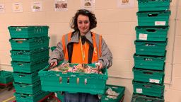Sheffield graduate, Selina Treuherz in Food Works warehouse