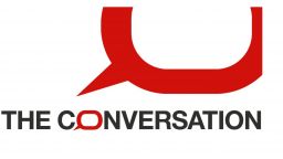 A logo of The Conversation blog