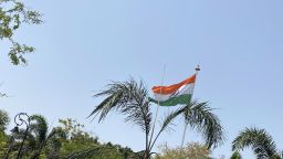 Garden in Delhi with the Indian flag aloft