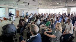 The room of attendees at the South Yorkshire Sustainability Centre launch event.