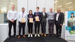 Photo of prize winners holding certificates at a Reckitt challenge