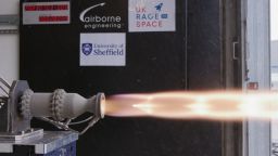 The SunFire rocket engine being successfully hot fired
