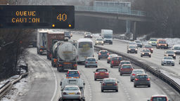 Motorway traffic as people drive home for Christmas