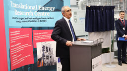 Professor Mohamed Pourkashanian from the University of Sheffield giving a speech at the opening of the Energy Innovation Centre