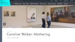 A screenshot of the Hepworth Wakefield website, featuring the page on the Caroline Walker exhibition