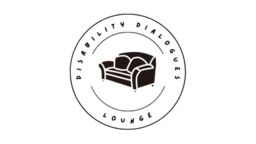 Disability Dialogues logo, with an illustration of a sofa 