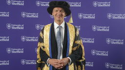 Chancellor of the University of Sheffield, Andy Haldane in his graduation robes
