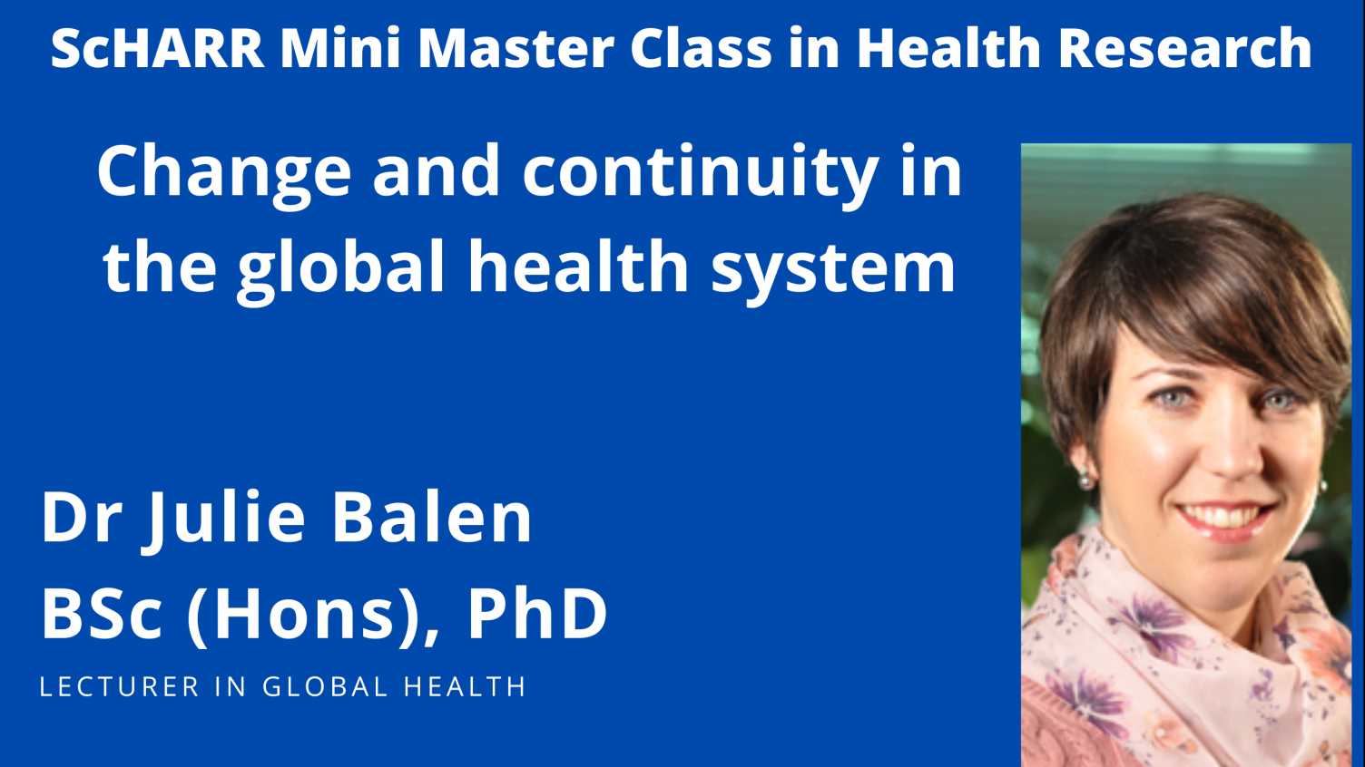 Thumbnail for New ScHARR Webinar Series on Health Research | SCHARR 