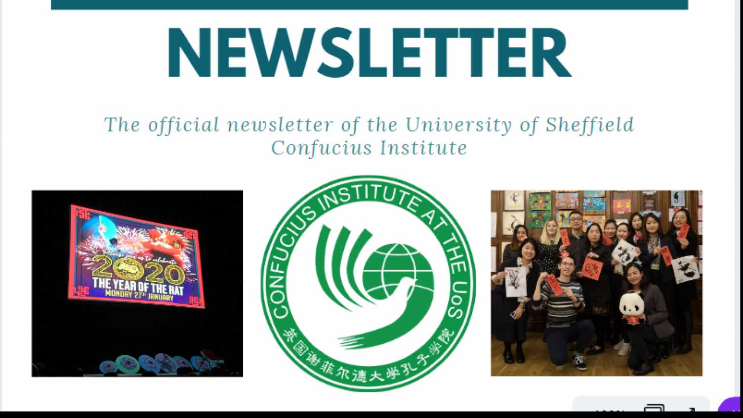Thumbnail for Sheffield Confucius Institute Newsletter 2020 | Confucius Institute 