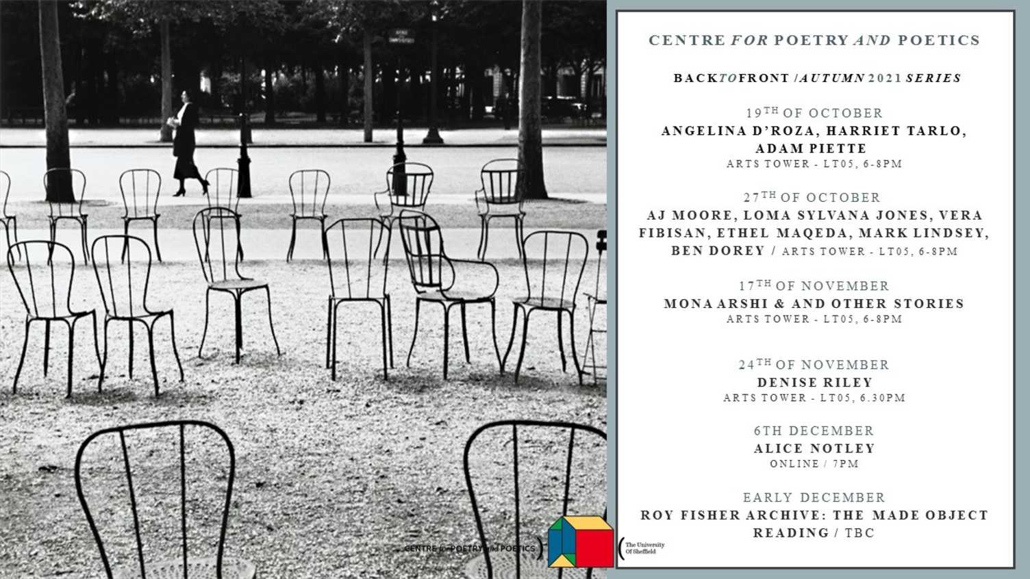 Thumbnail for Centre for Poetry and Poetics Presents: Autumn 2021 | Poetry and Poetics and Cre…