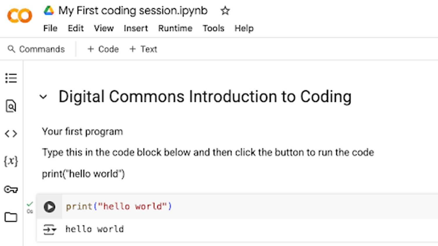 Thumbnail for Coding sessions in the Digital Commons | Library 