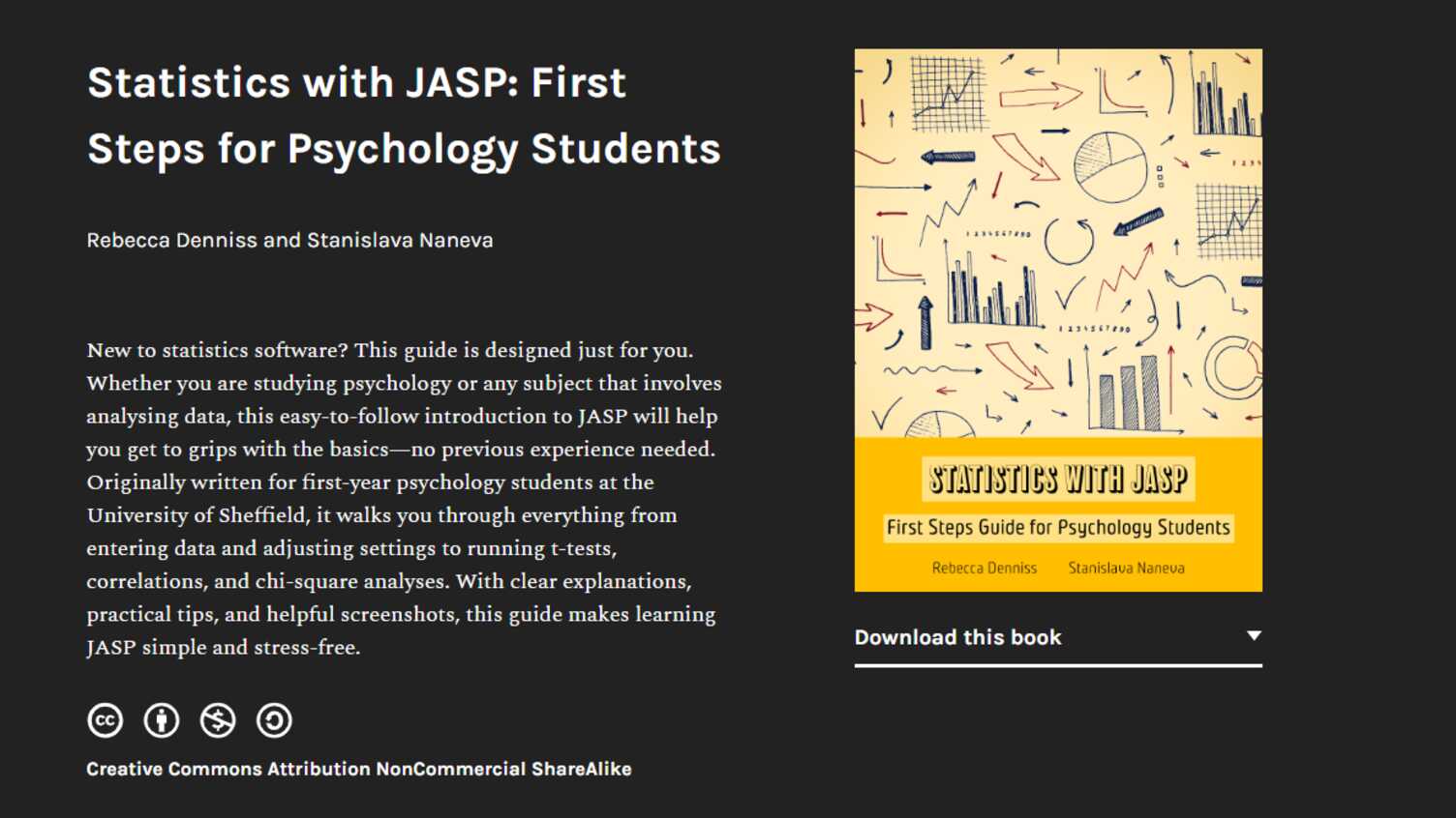 Thumbnail for Statistics with JASP: First Steps for Psychology Students by Dr Rebecca Denniss …