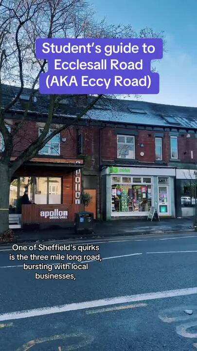 Student shows things to do on Ecclesall Road 